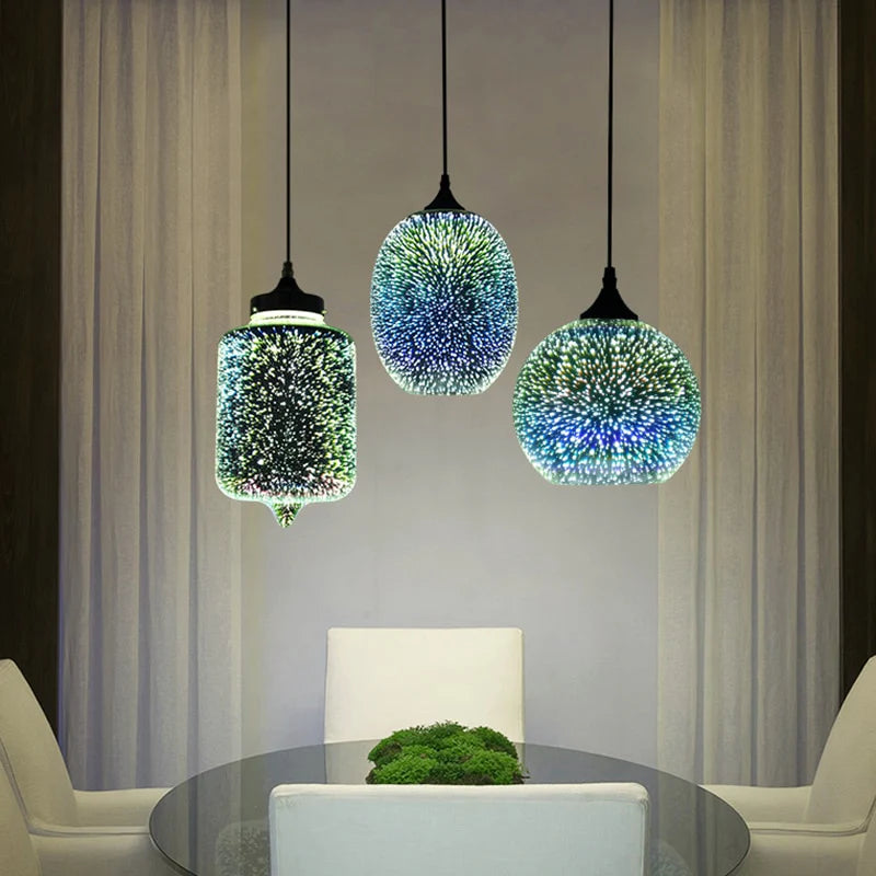 Modern 3D Colorful Nordic Starry Sky Hanging Glass Light