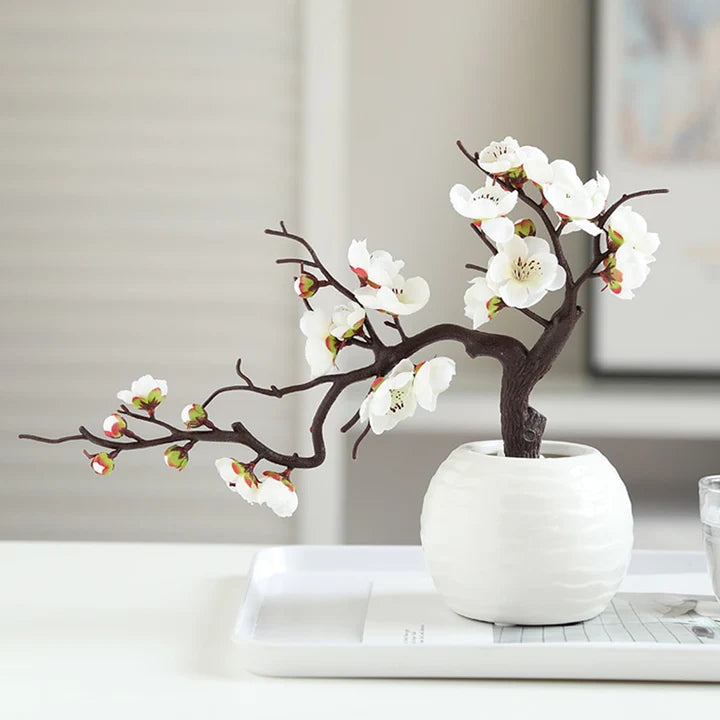 Cherry Red Plum Blossom Silk Artificial Flowers