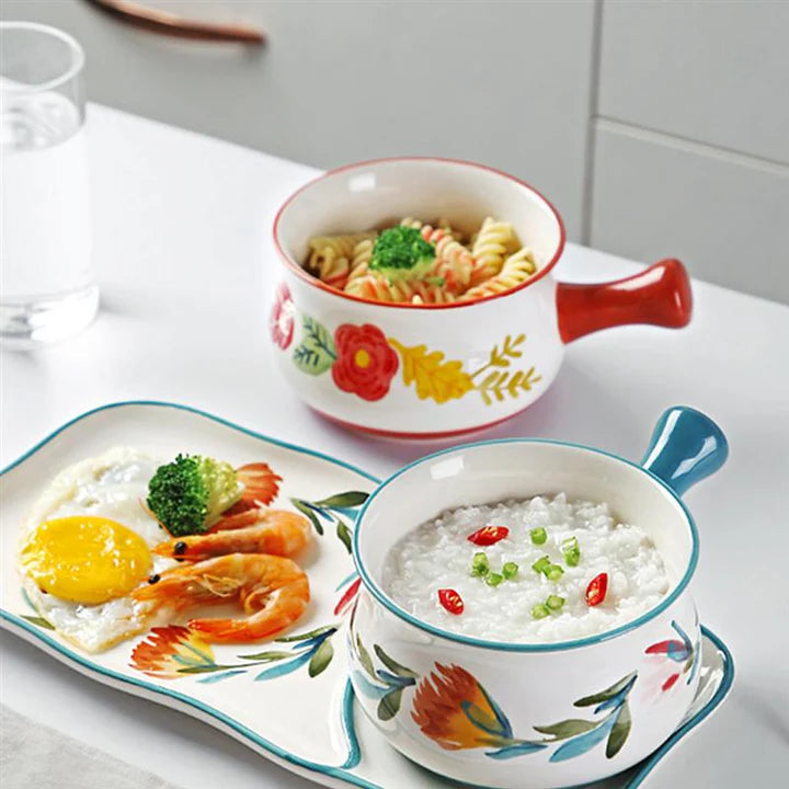 Ceramic Bowls With Handle Kitchen Cookware