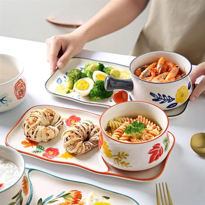 Ceramic Bowls With Handle Kitchen Cookware