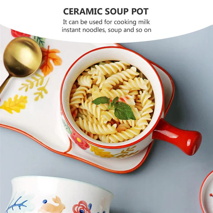 Ceramic Bowls With Handle Kitchen Cookware